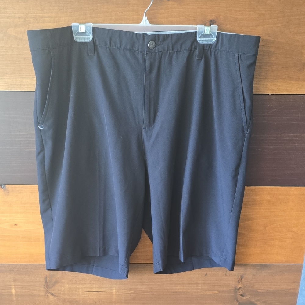 adidas Men's Dark Black Flat Front Shorts